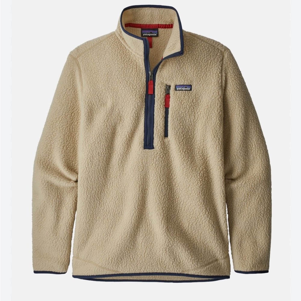 Patagonia Men's Beige Zip-Up Fleece Sweater